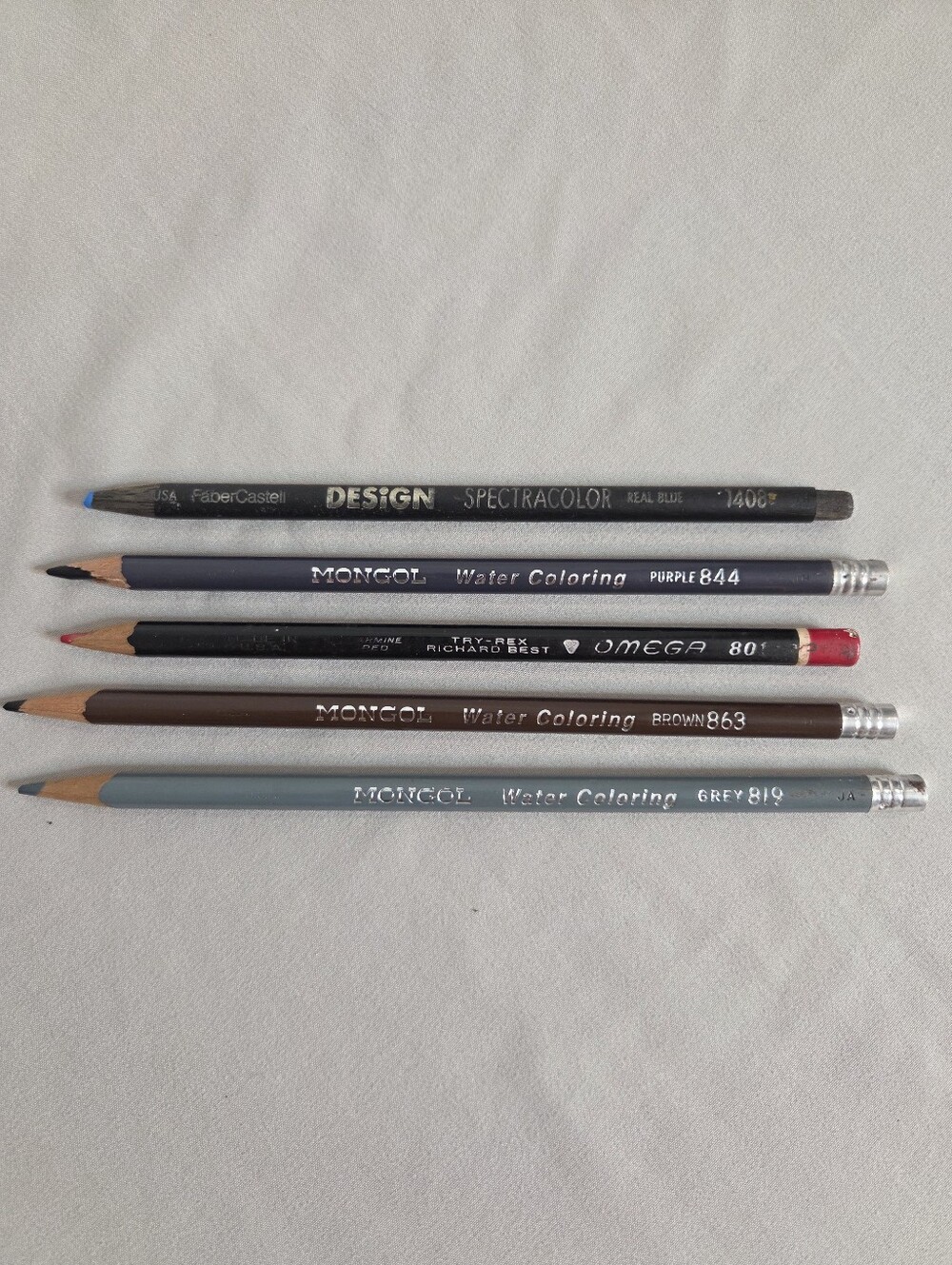 Vintage Faber Castell Mongol Omega Artist Colored Pencil Lot (5) USA
